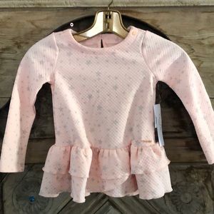 TAHARI GIRL PINK RUFFLED DRESS 4 T STARS